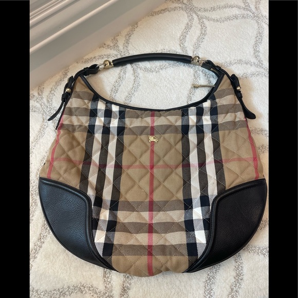 Burberry Beige/Black House Check Canvas and Leather Hoxton Hobo - Picture 4 of 14